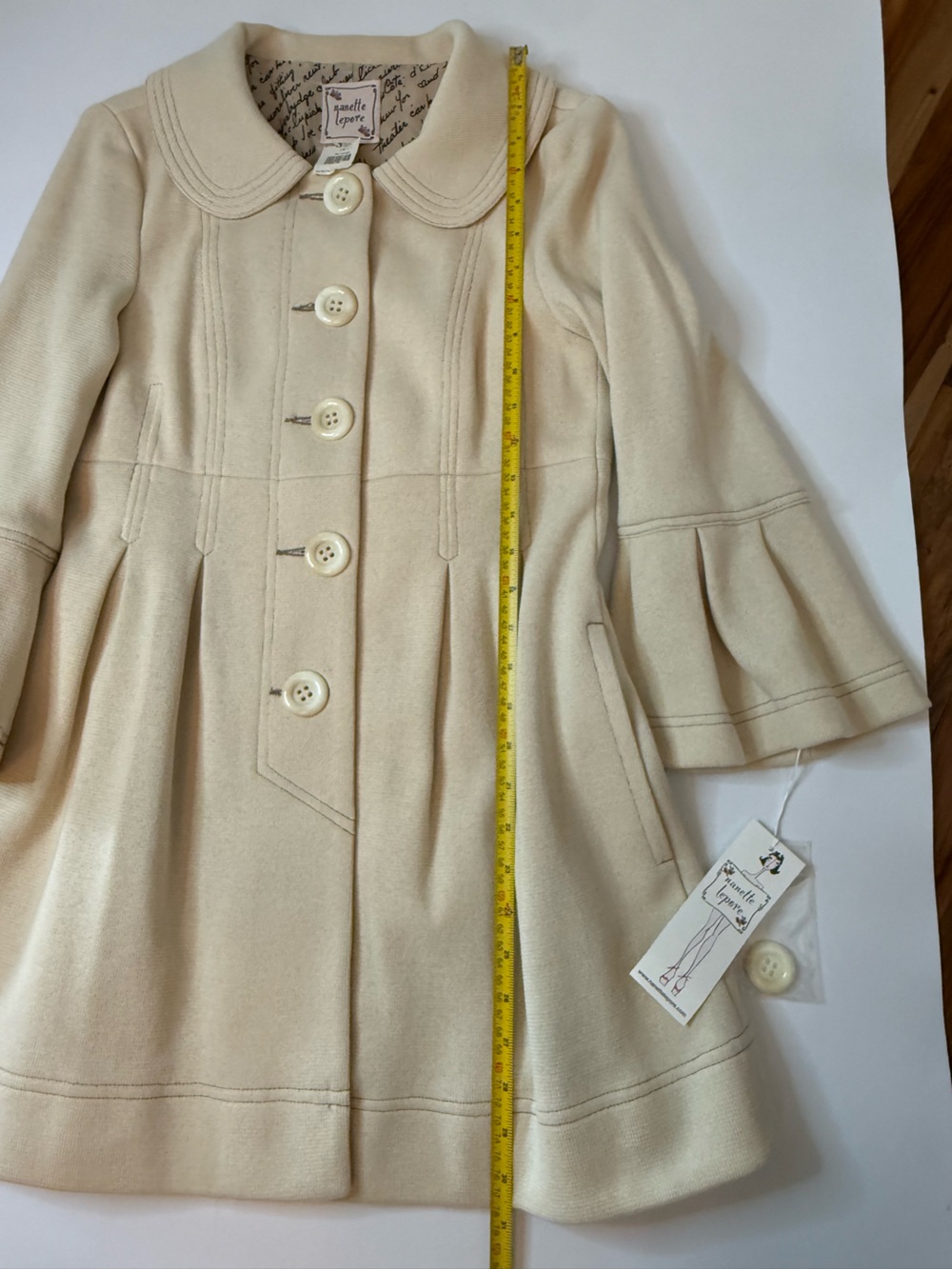 Nanette Lepore “Hanky Panky” Coat Cream NWT Small - Picture 13 of 13